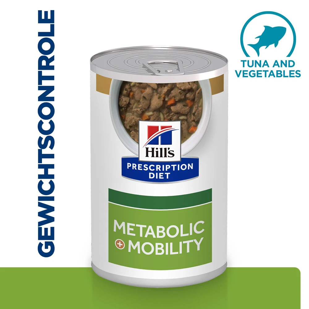 Hill's Metabolic + Mobility Tonijn & Groenten Stoofpotje Hond 12x354g 2 Hill's Metabolic + Mobility Tonijn & Groenten Stoofpotje Hond 12x354g - Afbeelding 2