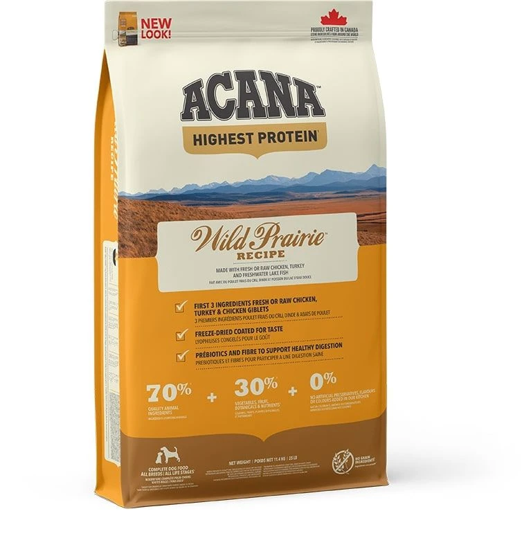 Acana Highest Proteïn Wild Prairie Hond 6kg 1 Acana Highest Proteïn Wild Prairie Hond 6kg