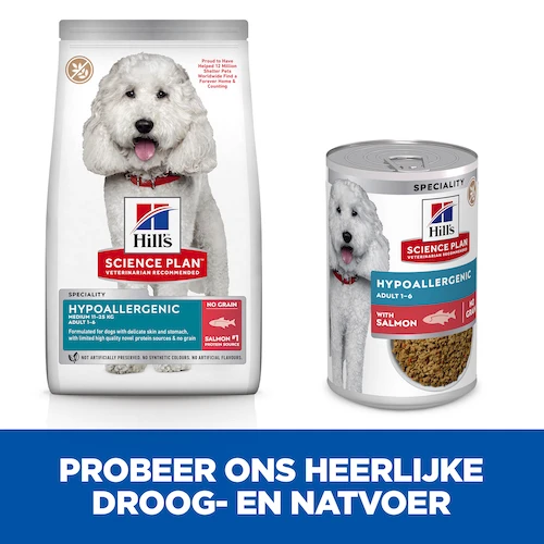 Hill's Science Plan Hypoallergenic Medium Hond Met Zalm 14kg 4 Hill's Science Plan Hypoallergenic Medium Hond Met Zalm 14kg - Afbeelding 4