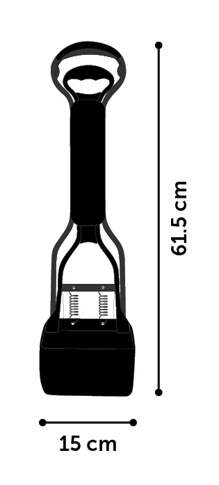 Flamingo Poepschep Easy Scoop Zwart/grijs L 15x12,5x61,5cm 2 Flamingo Poepschep Easy Scoop Zwart/grijs L 15x12,5x61,5cm - Afbeelding 2
