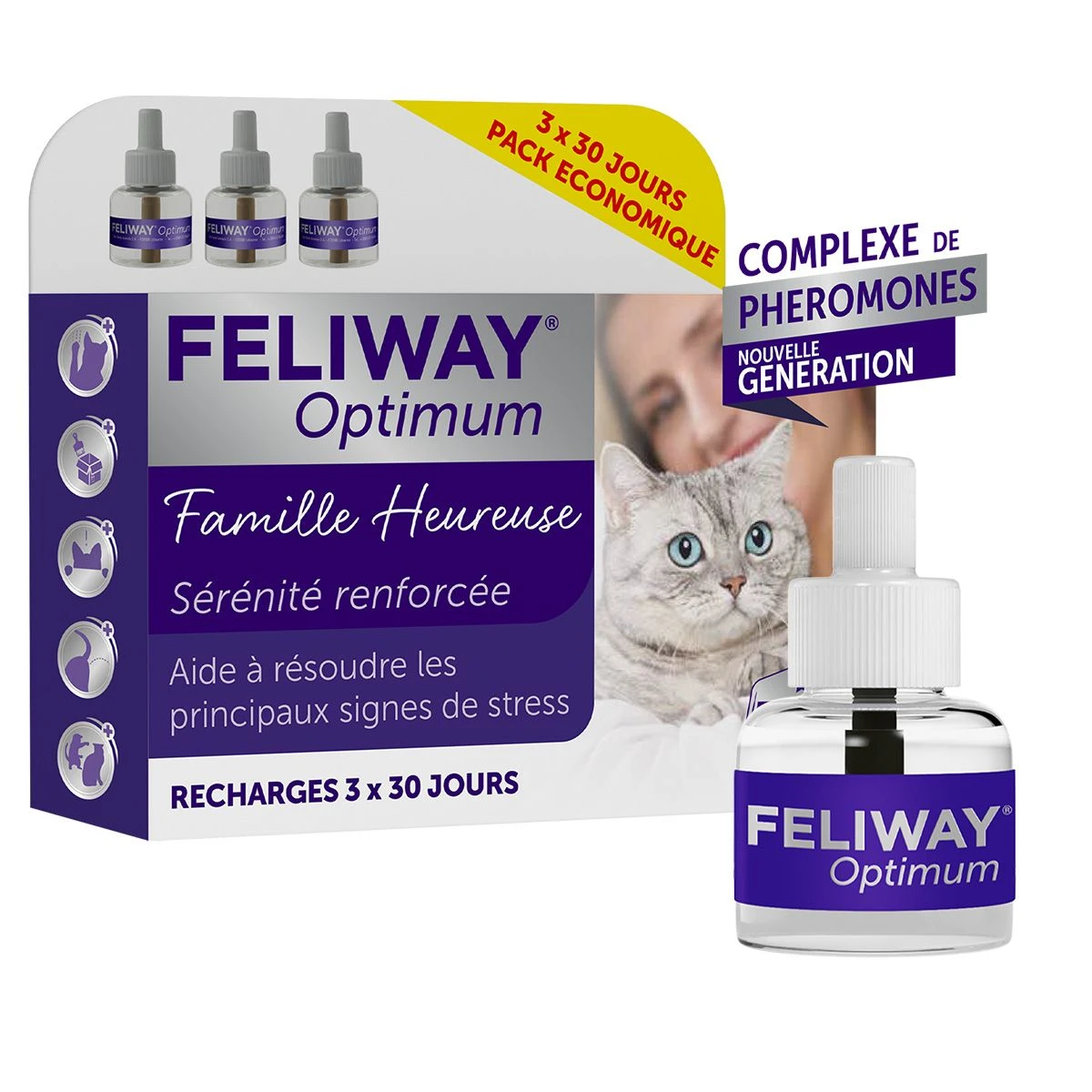 Feliway Optimum Navulling 3-pack 3x48ml 1 Feliway Optimum Navulling 3-pack 3x48ml
